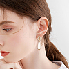 10Pcs 5 Style Brass Micro Pave Cubic Zirconia Hoop Earring Findings EJEW-TA0001-24-8