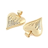 Brass Pave Clear Cubic Zirconia Pendants KK-U009-05H-G-2