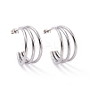 Non-Tarnish 304 Stainless Steel C-shape Stud Earrings EJEW-G298-13B-P-1