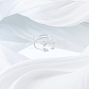 1Pc Letter Brass Rhinestone Open Cuff Rings for Women AJEW-LP0004-47Z-S-3