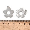 304 Stainless Steel Flower Stud Earrings LS-EJEW-F398-02P-3