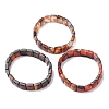Dyed & Heated Natural Banded Agate Faceted Beaded Stretch Bracelets for Women BJEW-K251-08F-4