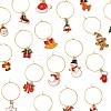 20Pcs 20 Styles Christmas Theme Alloy Enamel Wine Glass Charms HJEW-HS00082-2