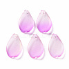 Transparent Spray Painted Glass Pendants GLAA-S190-014A-04-1
