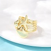 Ocean Theme Brass Cuff Rings RJEW-C135-01G-06-3