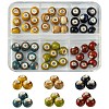 6 Colors Handmade Fancy Antique Glazed Porcelain Ceramic Round Beads PORC-FS0001-02-1