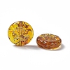 Golden Metal Enlaced Acrylic Beads OACR-H019-07-2