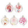 5Pcs Transparent Glass Pendants GLAA-TA0002-83-1