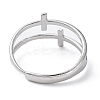 Non-Tarnish 304 Stainless Steel Hollow Cross Adjustable Rings RJEW-D006-01P-3