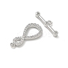 Brass Micro Pave Clear Cubic Zirconia Toggle Clasps CU-CBAC675-05P-3