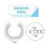DICOSMETIC 150Pcs 304 Stainless Steel Curb Chains Extender STAS-DC0013-10-2