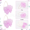 9 Pairs 9 Colors Acrylic Flower Dangle Earrings EJEW-AN0001-44-3