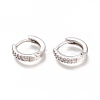 Brass Micro Pave Clear Cubic Zirconia Huggie Hoop Earrings ZIRC-H102-07P-1