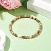Natural Crazy Agate Rondelle & Pearl Beaded Stretch Bracelets BJEW-JB09918-05-2