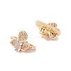 Brass Micro Pave Cubic Zirconia Slide Charms KK-B100-059G-01-2