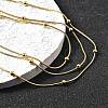 304 Stainless Steel Ball Snake Chain 3 Layer Necklaces for Women NJEW-V012-04G-3