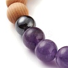 Natural Wood Beads Stretch Bracelets BJEW-JB06516-4