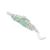 3Pcs 3 Styles Electroplated Natural Quartz Crystal Nuggets Copper Wire Wrapped Pendants PALLOY-JF03128-08-4