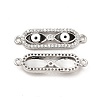 Brass Micro Pave Clear Cubic Zirconia Connector Charms with Enamel KK-E068-VB397-2-2