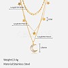304 Stainless Steel with Natural Shell Double Layer Necklaces FS-WG7985A-08-1