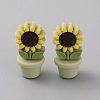 Sunflower Flowerpot Food Grade Eco-Friendly Silicone Beads SIL-TAC0002-20H-1