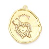 Brass Micro Pave Clear Cubic Zirconia Pendants ZIRC-P085-23G-2
