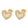Brass Micro Pave Clear Cubic Zirconia Stud Earrings EJEW-M103-11G-1