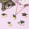 40Pcs 4 Styles Rack Plating Alloy Enamel Pendants ENAM-CJ0004-36-5