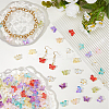 120Pcs 12 Colors Glass Butterfly Charms PALLOY-DC00029-5