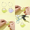 8 Sets 8 Colors Cute Coffee Cup Cat Acrylic Pendant Keychain HJEW-CJ0001-03-4