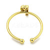 Rack Plating Brass Open Cuff Rings for Women RJEW-F162-02G-P-3
