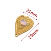 Stainless Steel Pave Opalite Peach Heart Connector Charms PW-WG0EEB2-01-2