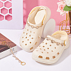 2 Sets Alloy Crystal Rhinestone Heart with Butterfly/Heartbeat/Infinity Link Shoe Decoration Chain FIND-PH0009-95-5