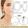 Beebeecraft 1 Pair 925 Sterling Silver Leverback Earring Findings STER-BBC0006-33-2