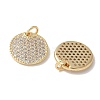 Brass Micro Pave Clear Cubic Zirconia Pendants KK-Q031-17G-2