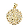 Brass Micro Pave Cubic Zirconia Pendants KK-P323-11H-G01-1