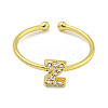 Rack Plating Brass Open Cuff Rings for Women RJEW-F162-02G-Z-2