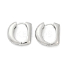 Brass D-Shaped Hoop Earrings EJEW-Q016-17P-3