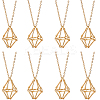 8Pcs Brass Macrame Pouch Empty Stone Holder for Pendant Necklaces Making NJEW-SC0001-33-1
