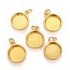 Brass Pendant Cabochon Settings X-KK-P146-06G-3