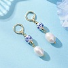 Brass Oval Leverback Earrings EJEW-JE06735-1