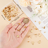 50Pcs Flat Round 304 Stainless Steel Stud Earrings Findings STAS-BBC0005-85B-3