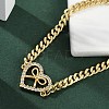 Brass Micro Pave Clear Cubic Zirconia Link Bracelets BJEW-M050-05G-01-2