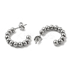 Non-Tarnish 304 Stainless Steel Round Beaded C-shape Stud Earring LS-STAS-P319-37P-2
