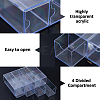 2Pcs 4 Grids Transparent Acrylic Storage Drawer Minifigures Display Case ODIS-WH0079-057-4