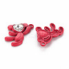 Spray Painted Alloy Rhinestone Pendants PALLOY-Q433-033G-RS-1