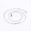 Non-Tarnish 304 Stainless Steel Flat Snake Chain Necklaces NJEW-O102-27P-1