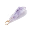 Electroplated Natural Quartz Crystal Dyed Pendants PALLOY-JF02325-02-4