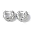 Texture Rings Brass Hoop Earrings for Women EJEW-H006-06A-P-1