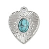 304 Stainless Steel Synthetic Turquoise Pendants STAS-K311-02P-1